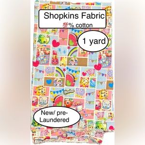 Shopkins Fabric/ 1 Yard, Pre laundered & Pressed! Ready to GO!🔥 1 Yard, COTTON